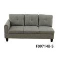 thumbnail image 4 of Hommoo Flannel Living Room Furniture Set, 4-Seat Couches and Sofa, L Shaped Couch Sectional Sofa for Home, Apartment, Dorm, 16'' Back Height, Grey(No Ottomans), 4 of 7