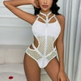thumbnail image 2 of Mono de ropa interior de empalme de malla sexy con cuello colgante sexy para mujer Fridja  nalpqowj42676, 2 of 8