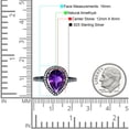 thumbnail image 4 of Natural Amethyst Black Tone Silver Size-7 Art Deco Pear Teardrop Vintage Style Cocktail Ring Halo CZ Wedding Engagement Ring 925 Sterling Silver Gift For Her, 4 of 6