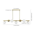 thumbnail image 3 of JONATHAN Y Luca Parisian 53" 7-Light Modern Glam Iron Globe Linear LED Pendant, Brass Gold/White, 3 of 8