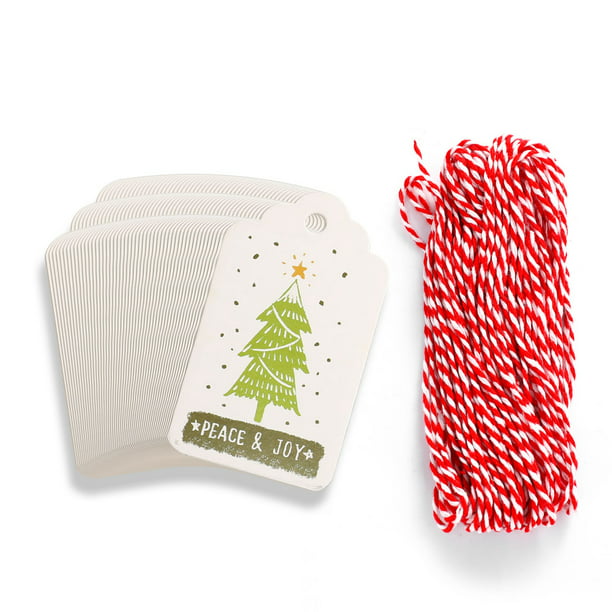 50pcs Christmas Tag, Christmas Kraft Paper Gift Tags, DIY