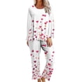 thumbnail image 2 of Rciityk Womens Loungewear Set - Valentines Day Cute Heart Print Crew Neck Long Sleeve with Pants Pjs Sets - Pajama Sets for Women 2 Piece, 2 of 6