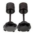 thumbnail image 1 of OULII 2 Pcs Boucles d'Oreilles pour Hommes Clous Noirs Ronds Style Vitrine Classique, 1 of 8