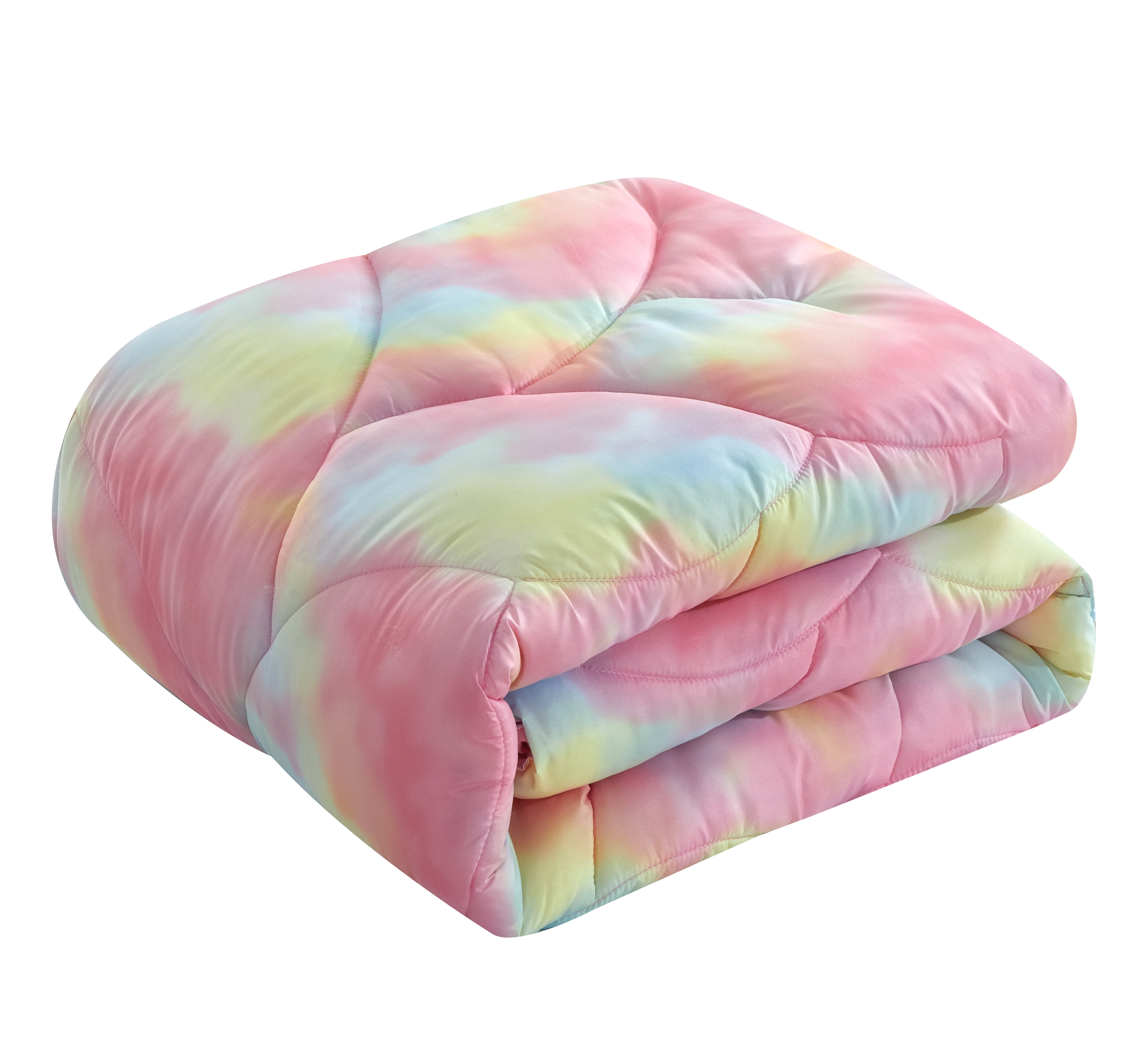 Room Revival  Super Puffy Ombre Comforter Set, Pink Rainbow, Twin