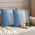 thumbnail image 2 of Sky Blue Pillow Covers 2 Pack Grey Gradient Wood Grain Farmhouse Retro Striped Pillowcase Waterproof Outdoor Throw Pillow Cover for Patio Garden Square Cushion 16”x16”, 2 of 9