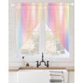 thumbnail image 2 of Pink Purple Swag Valances for Windows, Modern Colorful Ombre Abstract Tie Dye Art Rod Pocket Sheer Valances for Large Windows, Swag Toppers Light Filtering for Kitchen Living Room 2 Panels 36''x63'', 2 of 6