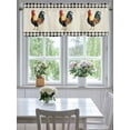 thumbnail image 4 of Curtain Valance for Windows,Farm Rooster Black Buffalo Plaid Kitchen Valances Rod Pocket Short Curtains,Retro Linen Window Treatment Panel for Bedroom Bathroom 54"x18", 4 of 7