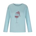 thumbnail image 4 of Tops de Otoño Para Mujer Tops Con Estampado de Navidad Moda Casual Rhinestone Blusa de Manga Larga Blusas de Cuello Redondo Camisas Odeerbi  ODB180551, 4 of 7