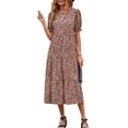 thumbnail image 1 of Vestido PRETTYGARDEN Floral Boho Midi con Mangas Abullonadas Talla Grande, 1 of 7
