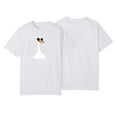 thumbnail image 3 of NAMTYQX Womens Tops Dressy Casual Cute Gemustertes Loose Fitting Round Neck Plus Size Breathable Graphic Short Sleeve Light Tshirts Shirts for Women Graphic White Size 2XL, 3 of 5