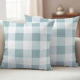 thumbnail image 2 of Aqua Plaid Outdoor Pillow Covers 24x24 Set of 2,Waterproof Patio Throw Pillowcase Protectors,Spring Summer Farmhouse Buffalo Checkered Decorative Pillow Shams Cushion Covers for Seat Bed Couch Sofa, 2 of 8