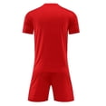 thumbnail image 5 of Virmaxy Color Block V-Neck Football Uniform Short Sleeve Breathable Soccer Jersey and Shorts for Casual Wear and Sports Activities for 3-13Y, 5 of 6