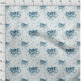 thumbnail image 4 of oneOone Cotton Cambric Teal Blue Fabric Valentine Love Heart Craft Projects Decor Fabric Printed By The Yard 56 Inch Wide, 4 of 4