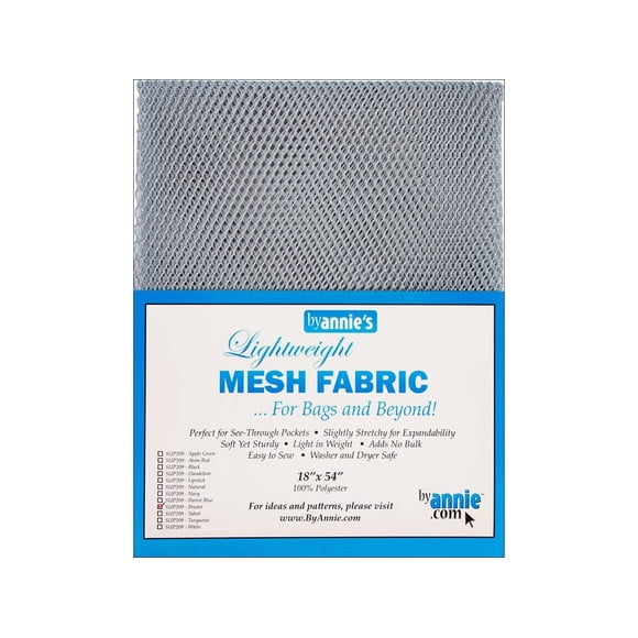 Tela Annie SUP209-PEWTER Malla de peltre ligera de 45 x 137 cm