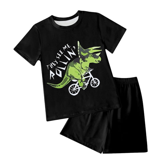 Splozh Toddler Boy Pajamas Baby Toddler Pajamas with Cotton, PJs for Girls Boys Kids, Soft Stretchy Short Summer Sleepwear Green,6-7 Years