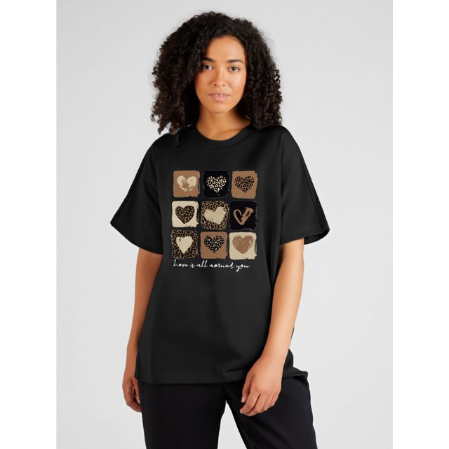 Women'S Vintage Casual Printed T-Shirt with a Round Neck