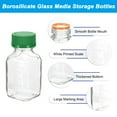 thumbnail image 3 of Uxcell 2 Pcs 250ml Glass Square Reagent Media Storage Bottles with Green Cap, Clear, 3 of 7