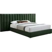 Pemberly Row Modern / Contemporary Green Finish Velvet King Bed