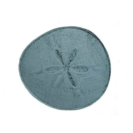 Modern Decorative Plates Dark Blue Whitewashed Cast Iron Sand Dollar Decorative Plate 6