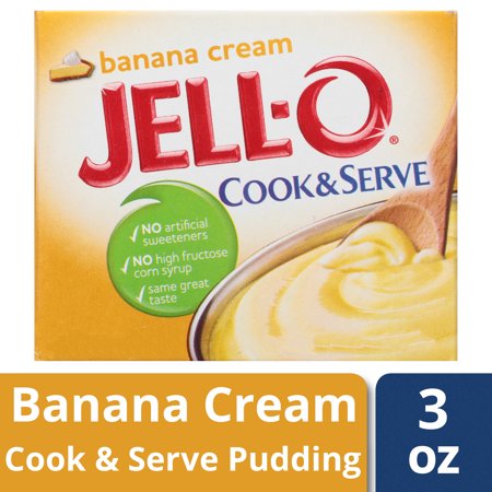 (3 Pack) Jell-O Cook & Serve Banana Cream Pudding & Pie Filling, 3 oz (Best Way To Cook Black Pudding)
