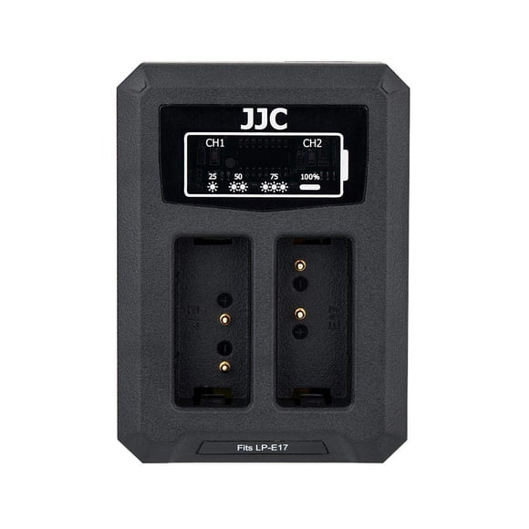 Cargador de batería JJC LP-E17 USB de doble ranura para cámaras Canon