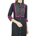 thumbnail image 1 of Phagun Kurta Tunique Droite en Rayonne pour Femmes, Kurti à devant Ouvert, Col Mandarin, Haut Indien, 1 of 1