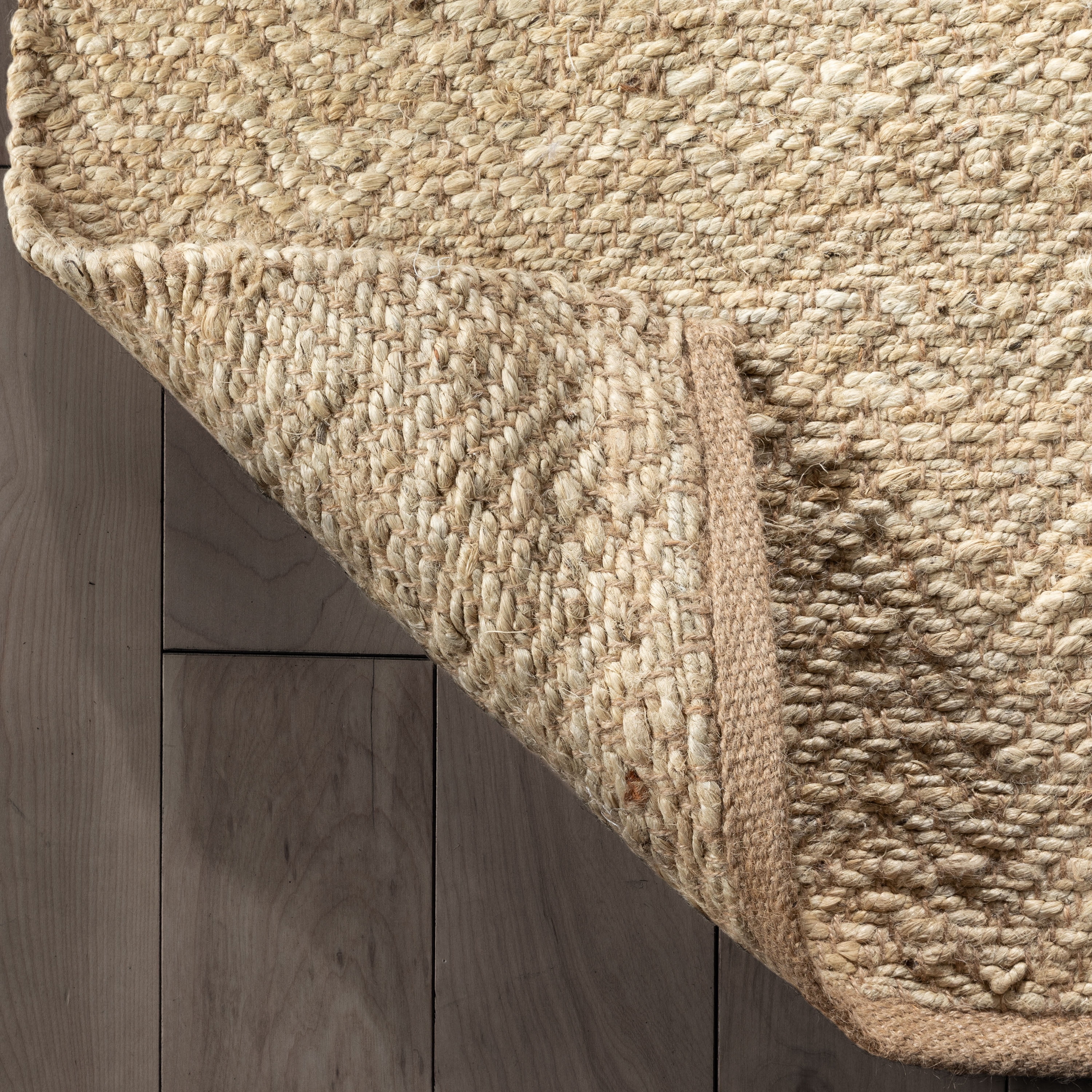 Well Woven Suri Chevron Hand-Made Area Rug, 5' x 7.5', Natural, Organic Look, Suitable For High-Traffic Area, Hand-Woven Jute
