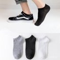 thumbnail image 3 of 2022 Nuevo Negro Y Blanco Gris Tubo Corto Calcetines De Los Hombres Y Las Mujeres color Sólido Tobillopangjing, 3 of 4