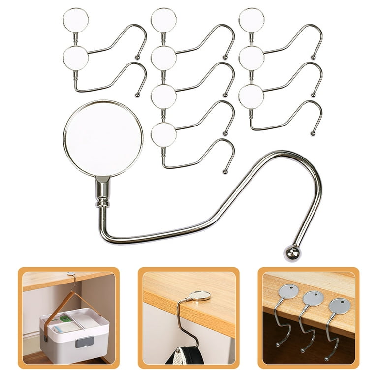 NUOLUX 10Pcs Purse Hook Hanger Purse Table Hook Holder Bag Hanger Table  Hook for Table Desk 