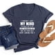 thumbnail image 2 of Nueva camiseta divertida con letras MY MIND Just WANDERED OFF para mujer, camiseta de manga corta, informal, estilo hip hop, cuello en V, camiseta de moda para chica con letras, 2 of 4