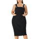 thumbnail image 3 of Vestido de mujer de talgrande con tirantes ajustables y abertuen espalNegro 1X, 3 of 6