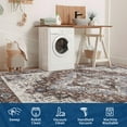 thumbnail image 3 of HOMERRY Area Rug 5' x 7' Rugs for Living Room Modern Washable Indoor Floral Print Carpet, Red, 3 of 5