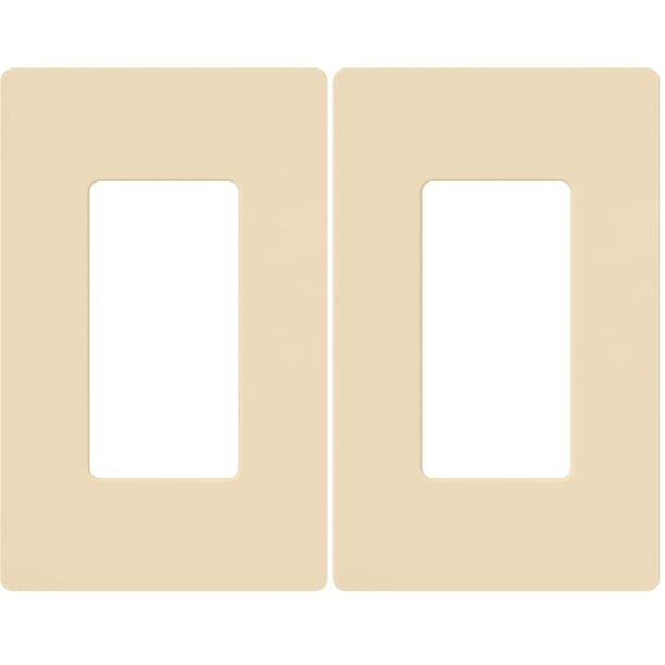 Placa de Pared Lutron Claro 1 Gang Decorador Marfil Brillante Paquete de 2