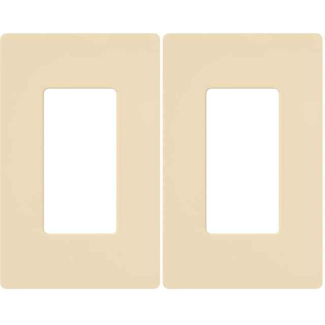 Placa de Pared Lutron Claro 1 Gang Decorador Marfil Brillante Paquete de 2