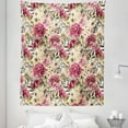 thumbnail image 1 of Floral Tapestry, Vintage Peony Flowers Leaves Watercolor Look Romantic Arrangement Painting Print, Fabric Wall Hanging Decor for Bedroom Living Room Dorm, 5 Sizes, Multicolor, by Ambesonne, 1 of 1