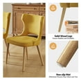 thumbnail image 3 of Dining Chairs Set of 4 Fabric Upholstered Wingback Accent Side Chairs Solid Wood Legs Hollow Design Home Kitchen Living Bedroom Mustard, 3 of 8