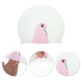 thumbnail image 3 of Gorro de natación de silicona impermeable de dibujos animados de Unique Bargains 7.87"x9.45" 1 Pc Blanco Rosa [León Marino], 3 of 5