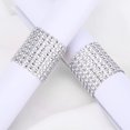 thumbnail image 3 of Anillos para servilletas con diamantes de imitación brillantes MACHAO plata 50 unidades, 3 of 5