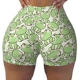 thumbnail image 2 of Haiem Cute Frog No Front Seam Biker Shorts for Women Yoga Workout Gym Bike Shorts with Tummy Control Moisture-Wicking-Medium, 2 of 9