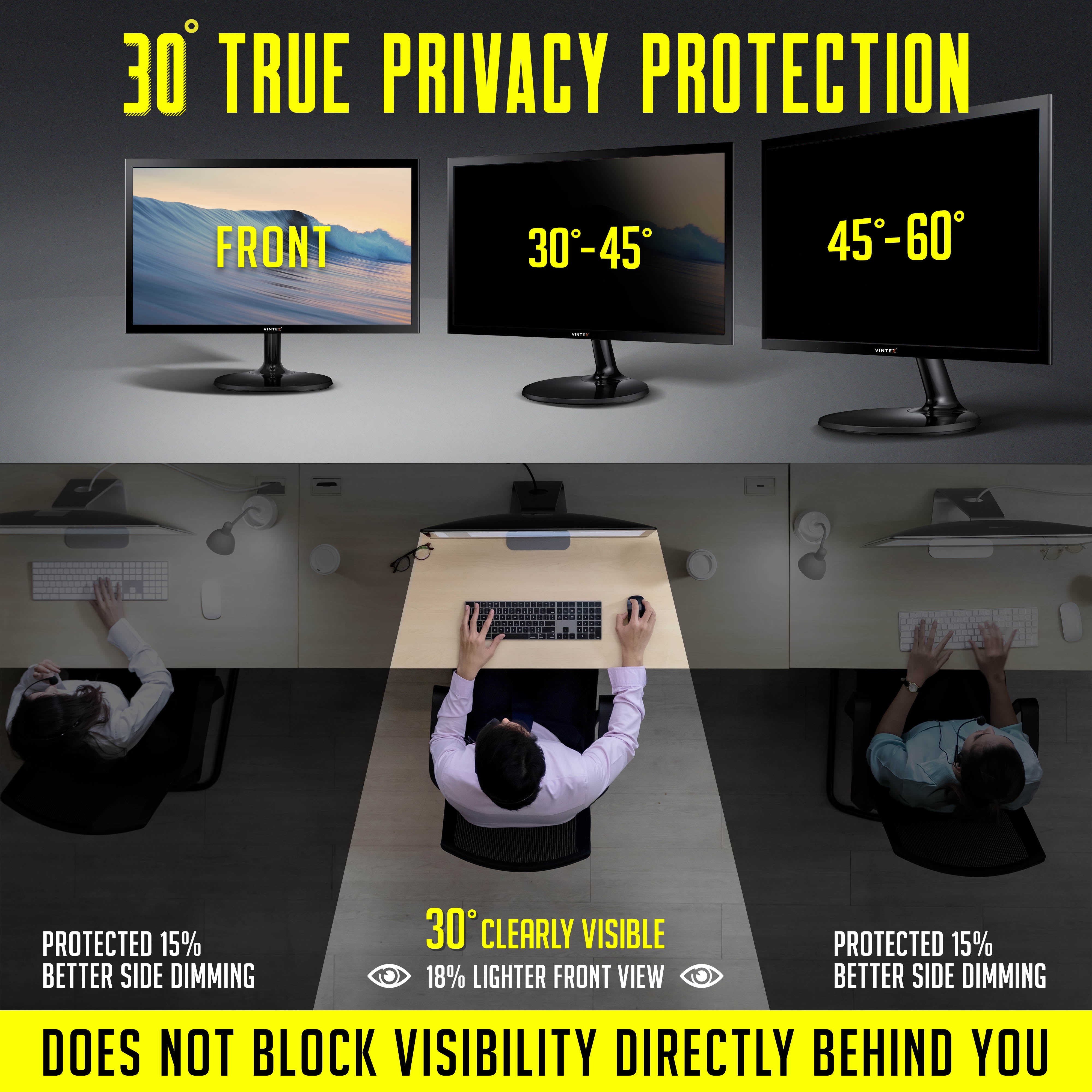 24 Inch Privacy Screen Filter for Widescreen Monitor Please Measure Carefully! 16:9 Aspect ratio 