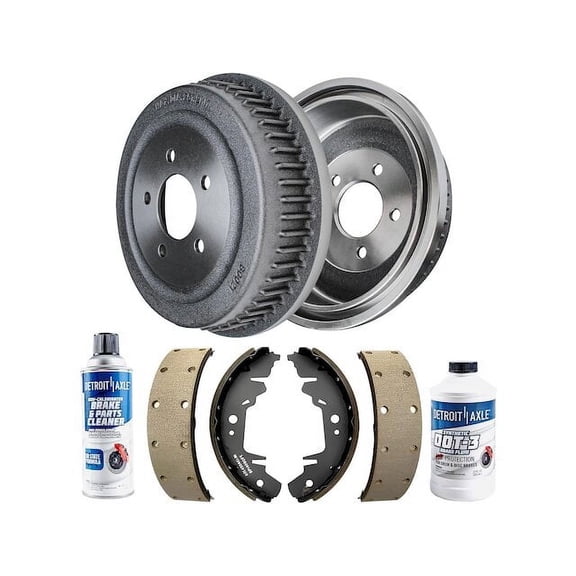 Rear Brake Pad Set and Brake Drum Kit - Compatible with 1996 - 2007 Dodge Caravan 1997 1998 1999 2000 2001 2002 2003 2004 2005 2006