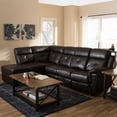 thumbnail image 1 of Skyline Decor Dark Brown Faux Leather 2-Piece Sectional with Recliner and Storage Chaise, 1 of 10