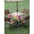 thumbnail image 3 of Outdoor Tablecloth with Umbrella Hole and Zipper, Easter Flowers Square Table Cloth 54x54 Inch Waterproof Tablecloth, Eggs Spring Floral Rustic Vintage Picnic Table Cover for Patio Camping, 3 of 7