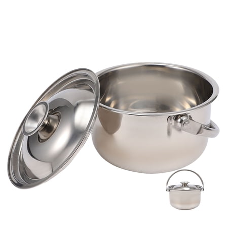 SEWCHICS Small Cooking Pot Stainless Steel Round Silver 1Set 7.1In Diameter