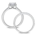 thumbnail image 5 of Created Forever Women's 1 1/3ct TW Lab Grown Halo Diamond 14k White Gold Bridal Set, 5 of 9