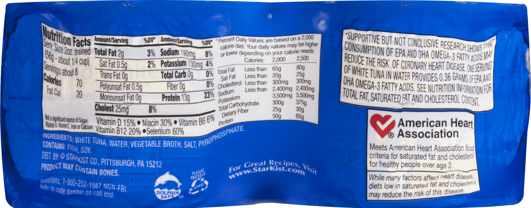 1 Can Starkist Tuna Nutrition Nutrition Pics