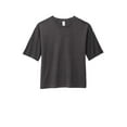 thumbnail image 3 of District Adult Female Women Plain Elbow Sleeves T-Shirt Hthrd Charcoal Large, 3 of 4