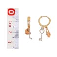 thumbnail image 2 of Huggies Con Llaves colgantes En 3 Oros De 14 K Joyería M De León Huggies Con Llaves, 2 of 2