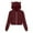 Wine, variant on LYXSSBYX Plus Size Winter Coats for Women Women Casual Long Sleeve Zipper Pocket Shirt Hooded Sweatshirt Tops