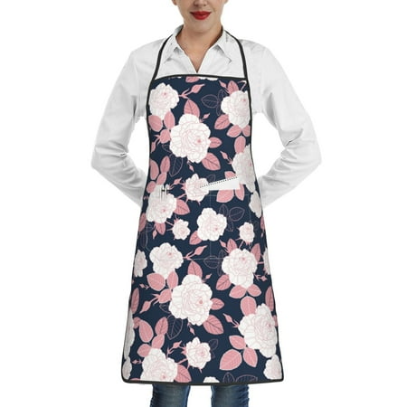 

Sikiie Leaves Flower Aprons for Kitchen Cooking Aprons Chef Apron for Men Women Chef